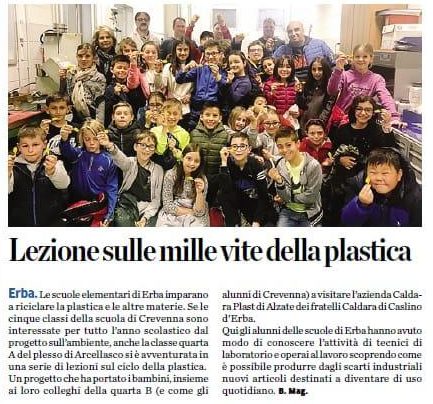 Caldara Plast articolo sulla Provincia di Como